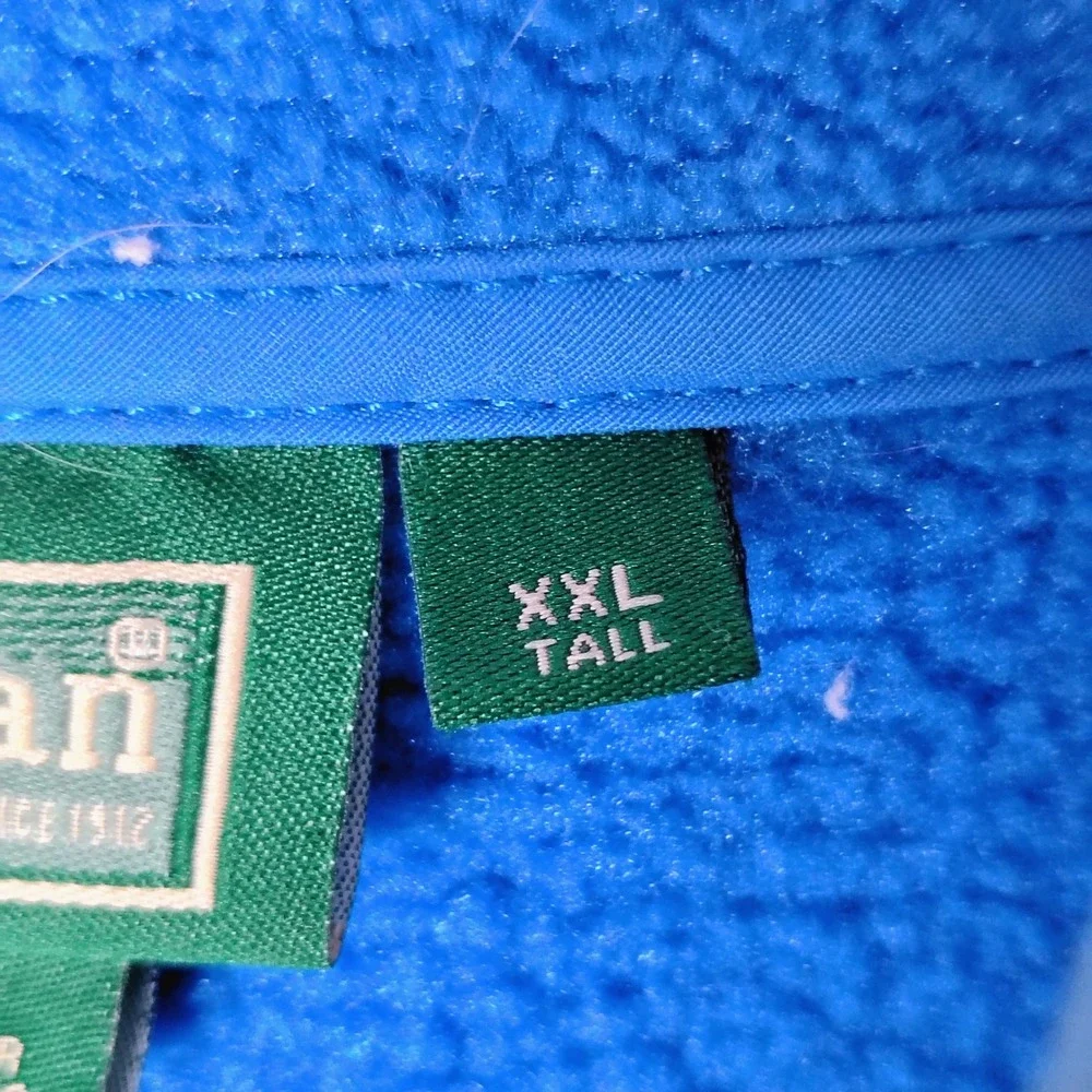 LL Bean Men XXL Tall Blue Fleece Snap Pullover Mock Neck Jacket big tall outdoor